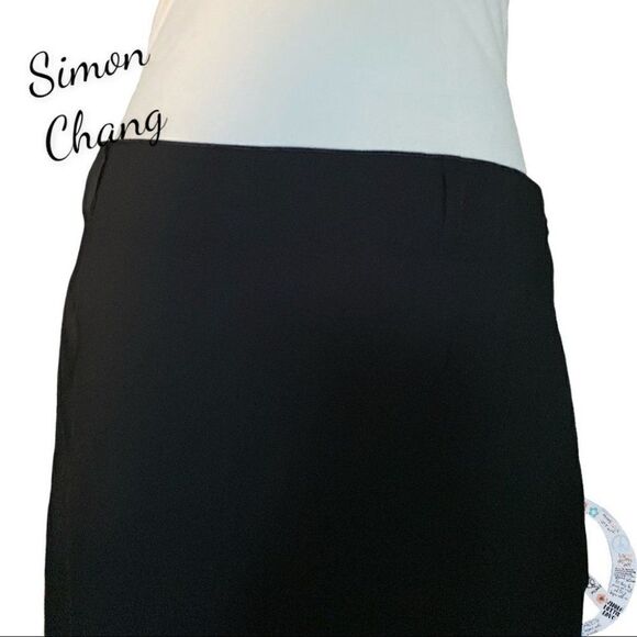 $10$ add on VINTAGE Simon Chang jeans. Black spandex with front chain tie panel. - Picture 5 of 9